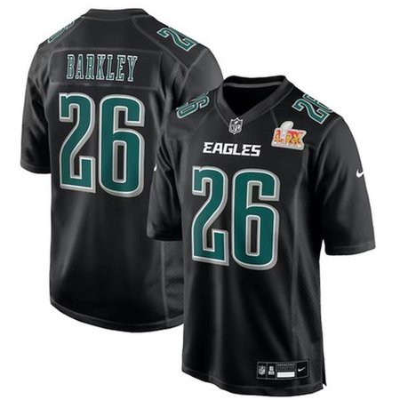 Men's Philadelphia Eagles Carbon Black Super Bowl LIX Fashion Game Player Custom Jersey